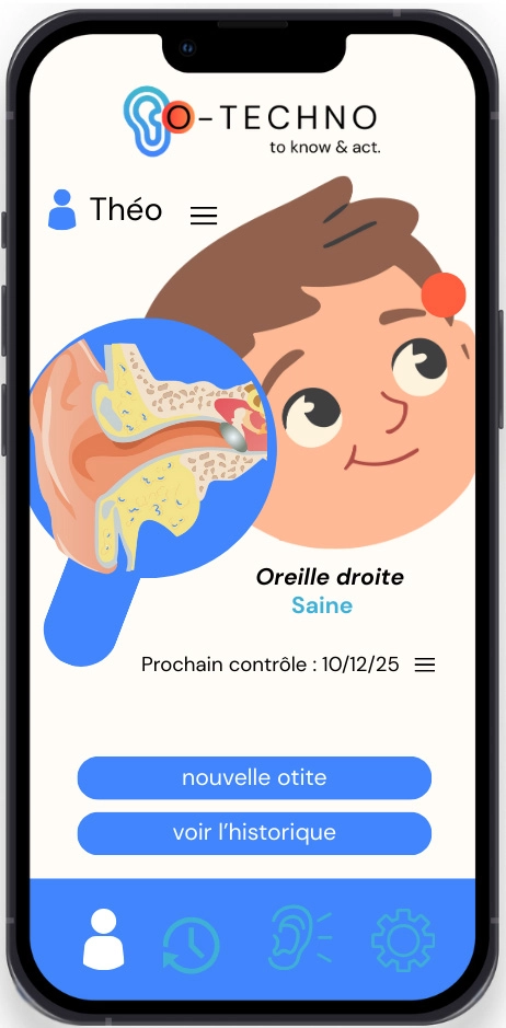 ecran-oreille-droite-application-mobile-otechno Écran Oreille Gauche Application Mobile pour la Détection d'Otites | O-TECHNO